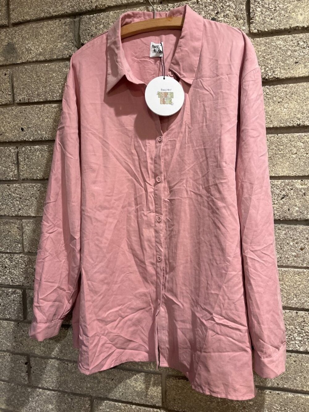 Princess Polly Chloe Set Button-Up Shirt Gin Fizz Pink Size US 12 AU 16 Sustaina